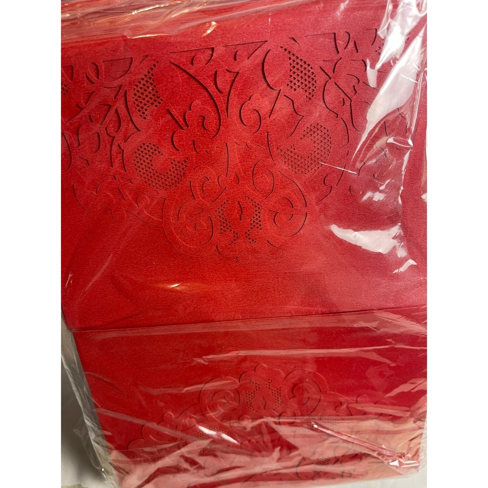 Sabary 100 Pcs 5x7‎ Burgundy Laser Cut Wedding Invitation Set with Gold Seals